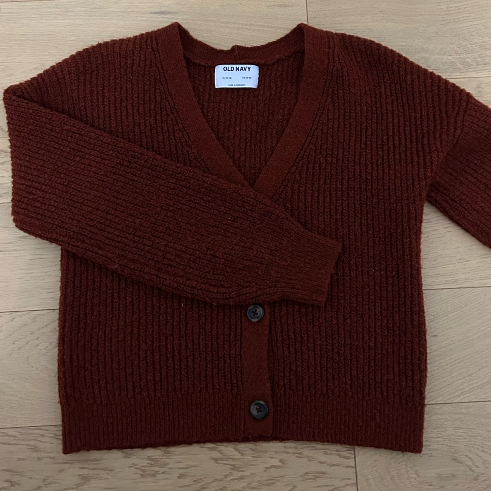 Orange Knit Old Navy Cardigan
